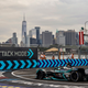 A photo of Jaguar driver Sam Bird racing in New York City.